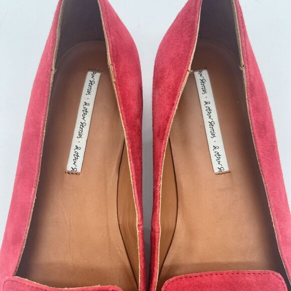 Red Suede Flats with Lip Embroidery‎ from & Other Stories Women's Size 40 - Picture 3 of 16